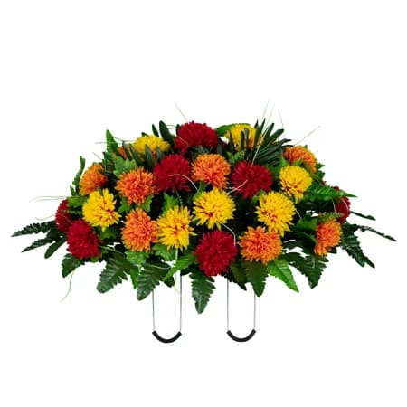 Autumn Mums in Georgia Grey granite