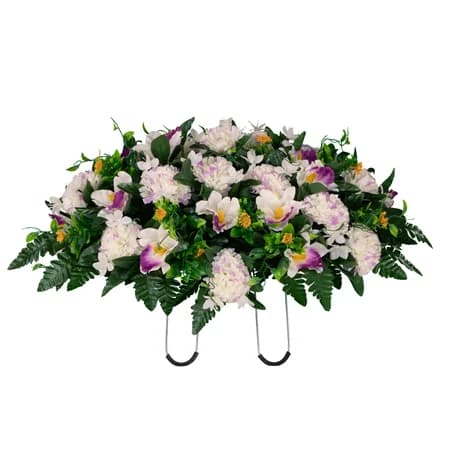White and Purple Carnation and Alstroemeria - View 1