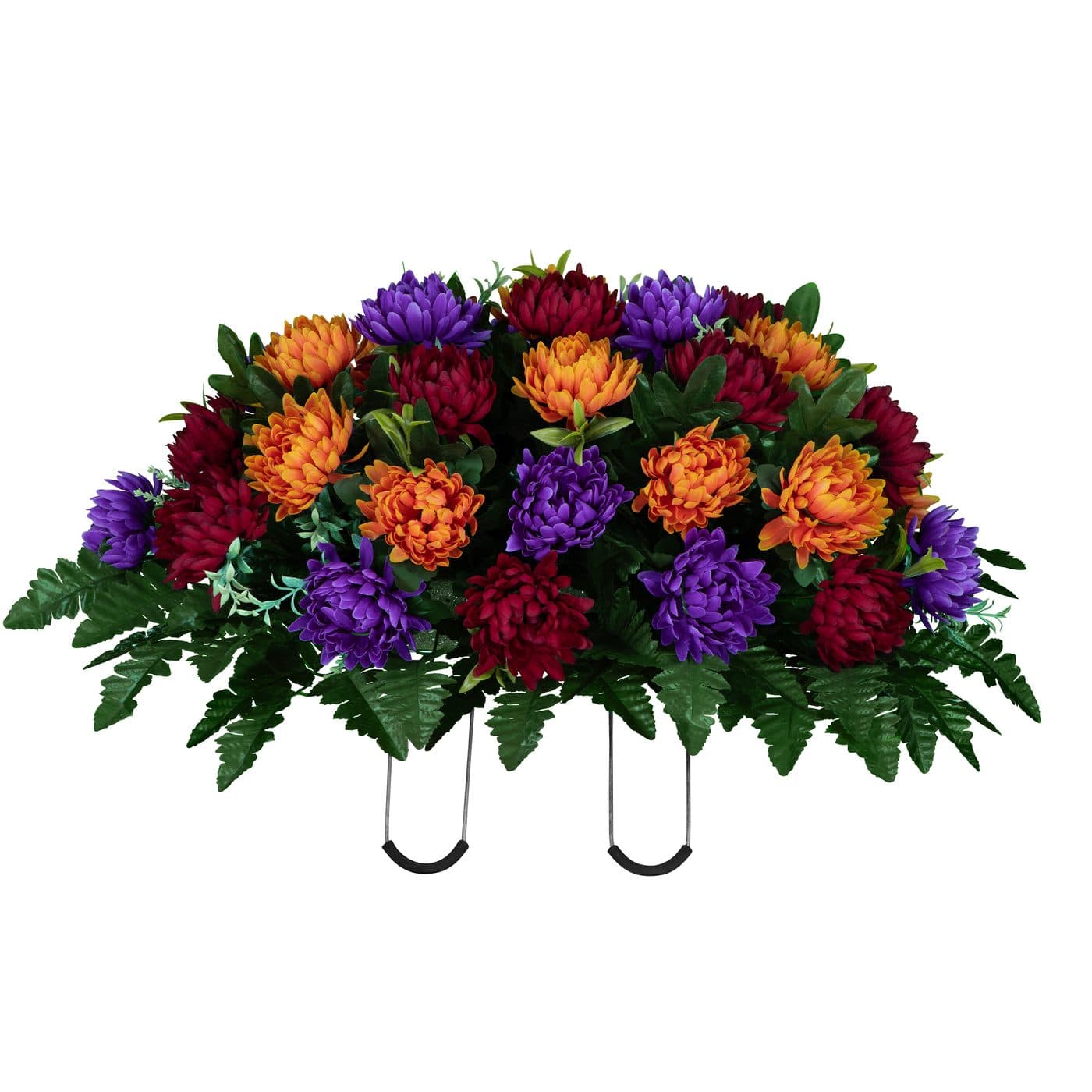 Burgundy, Orange, and Purple Mums