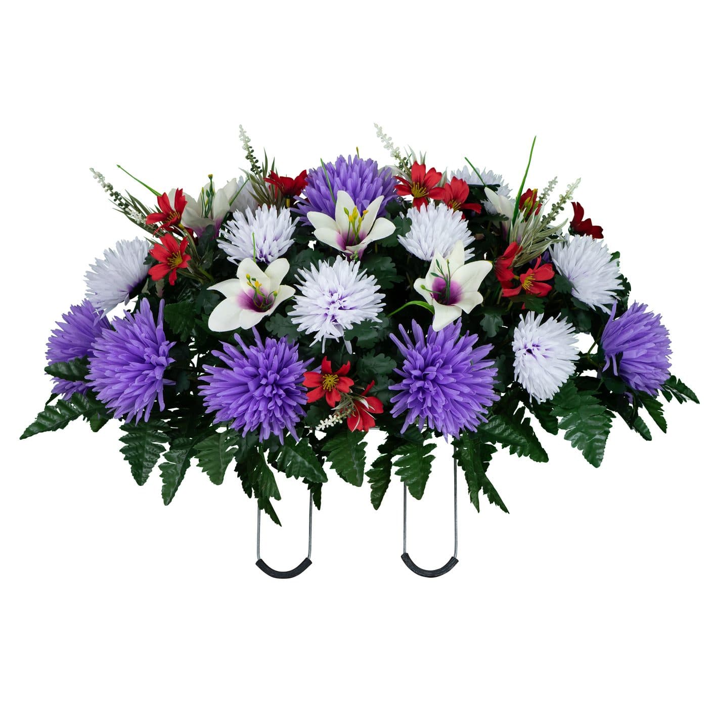 Lavender and White Mums with Lily Mix - View 1