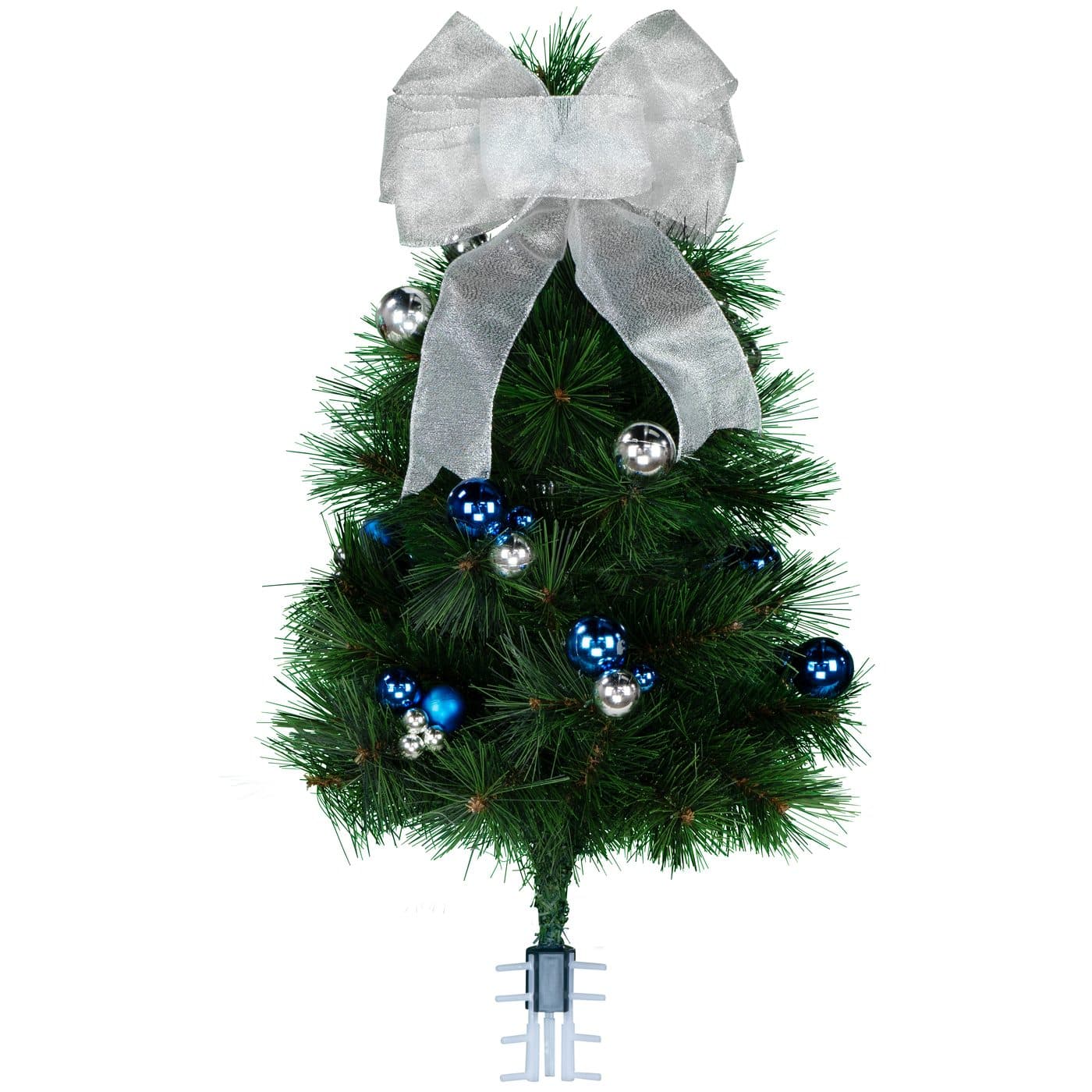 Blue and Silver Christmas Tree with Bow