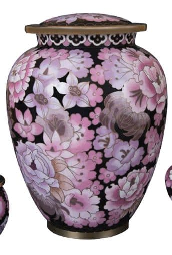 Cloisonne Floral Blush Urn — Cloisonne Urn - View 1