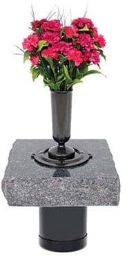 Cremation Core Hole Cover with Canister and Vase Mount - View 1
