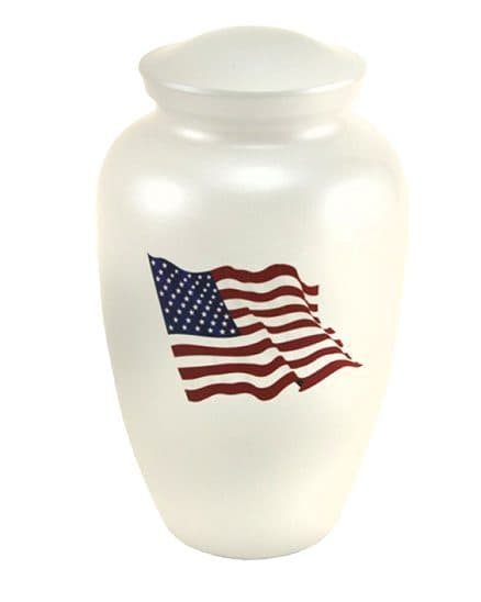 White — Flag Urn - View 1