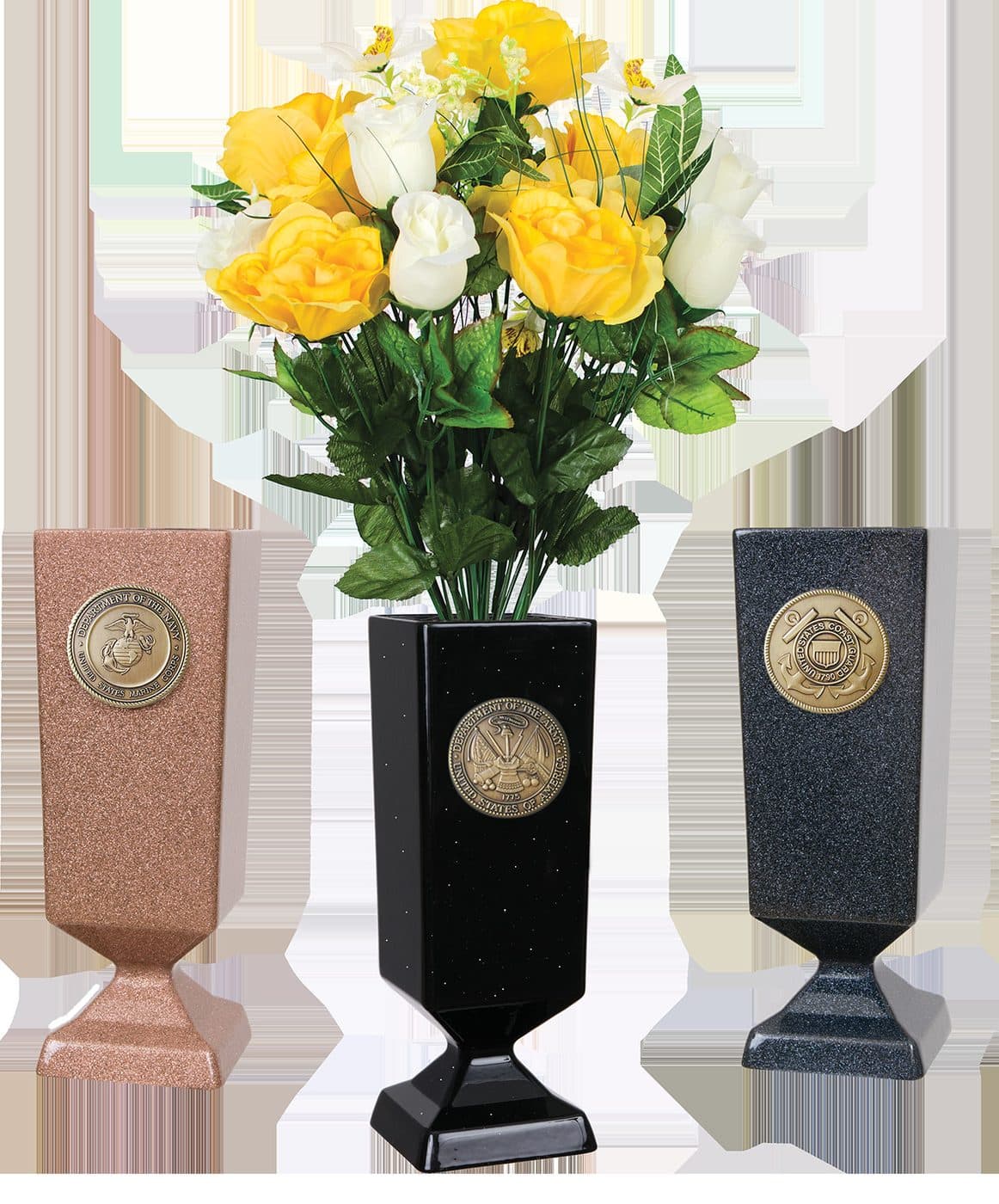 Medallion — Upright Memorial Vase - View 1