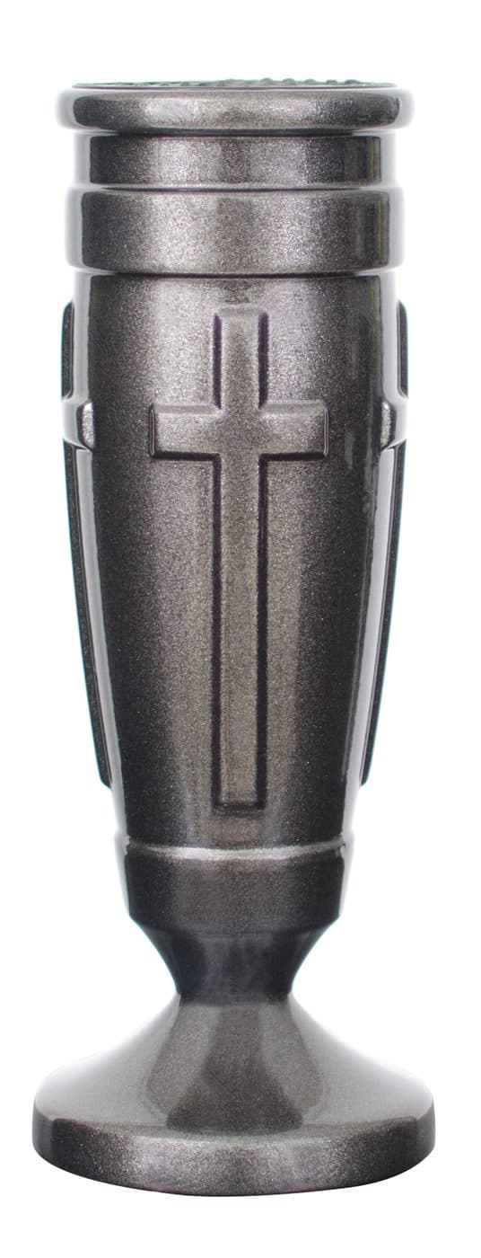 Regal Cross — Upright Memorial Vase - View 1