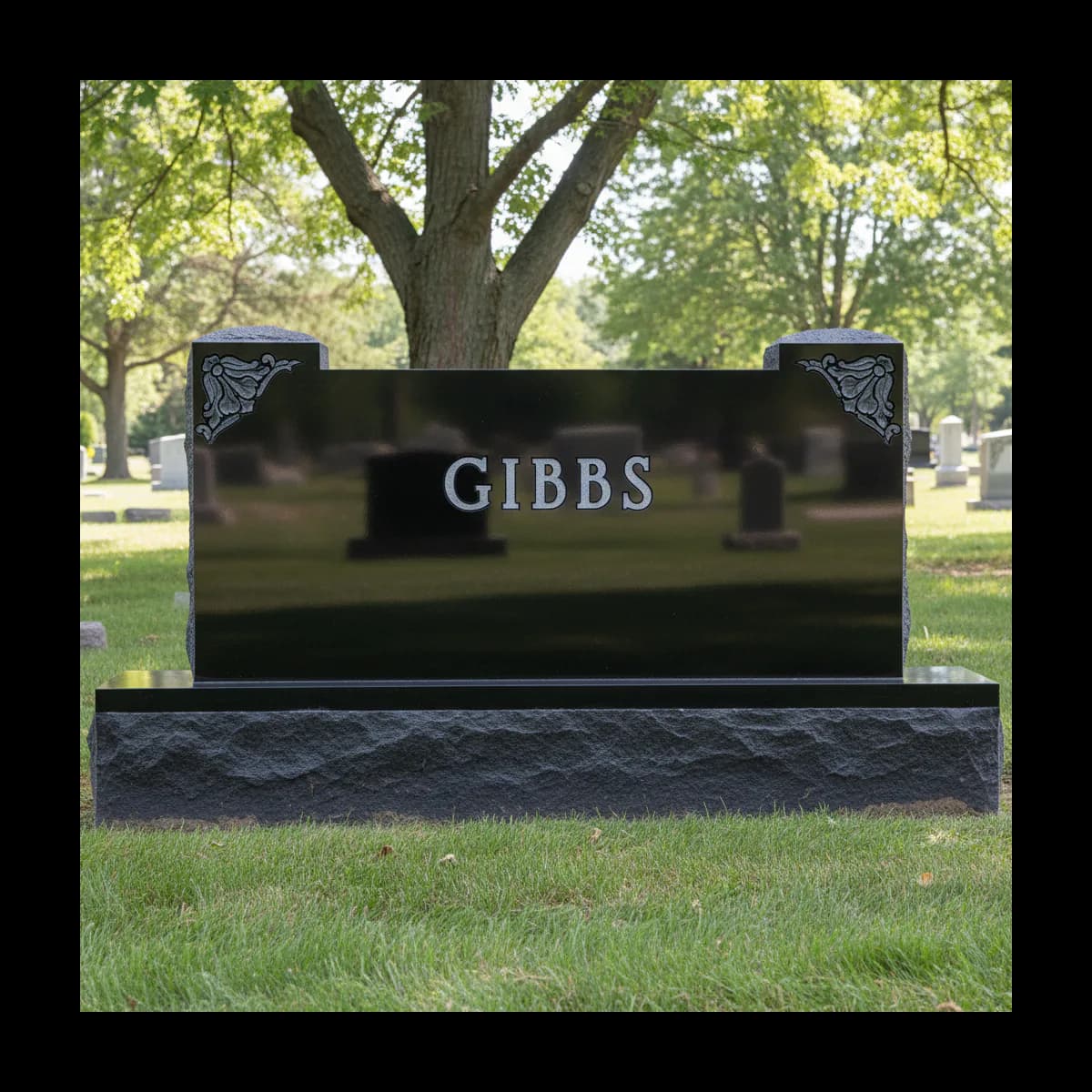 Traditional Upright in Indian Black granite with your inscription
